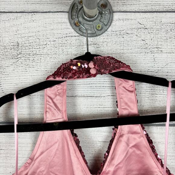 Bardot Junior Girl's Pink Azalea Sequin Halter Neck Party Dress Size 12 - Picture 7 of 12